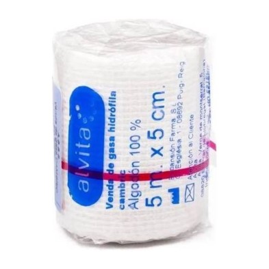 Venda de Gasa Hidrofila Alvita 1 Unidad 5 x 5