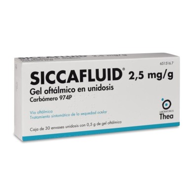 SICCAFLUID 2,5 MG/G GEL OFTALMICO 30 MONODOSIS 0,5 G