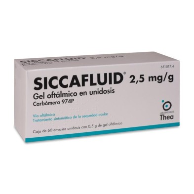 SICCAFLUID 2,5 MG/G GEL OFTALMICO 60 MONODOSIS 0,5 G