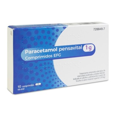 PARACETAMOL PENSAVITAL EFG 1 G 10 COMPRIMIDOS