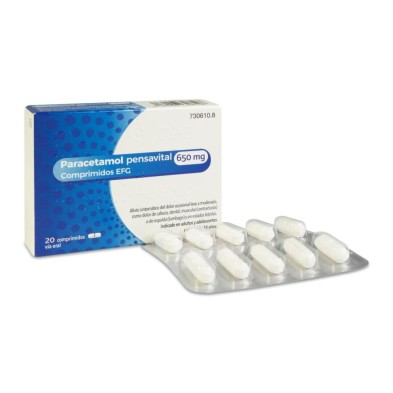 PARACETAMOL PENSAVITAL EFG 650 MG 20 COMPRIMIDOS