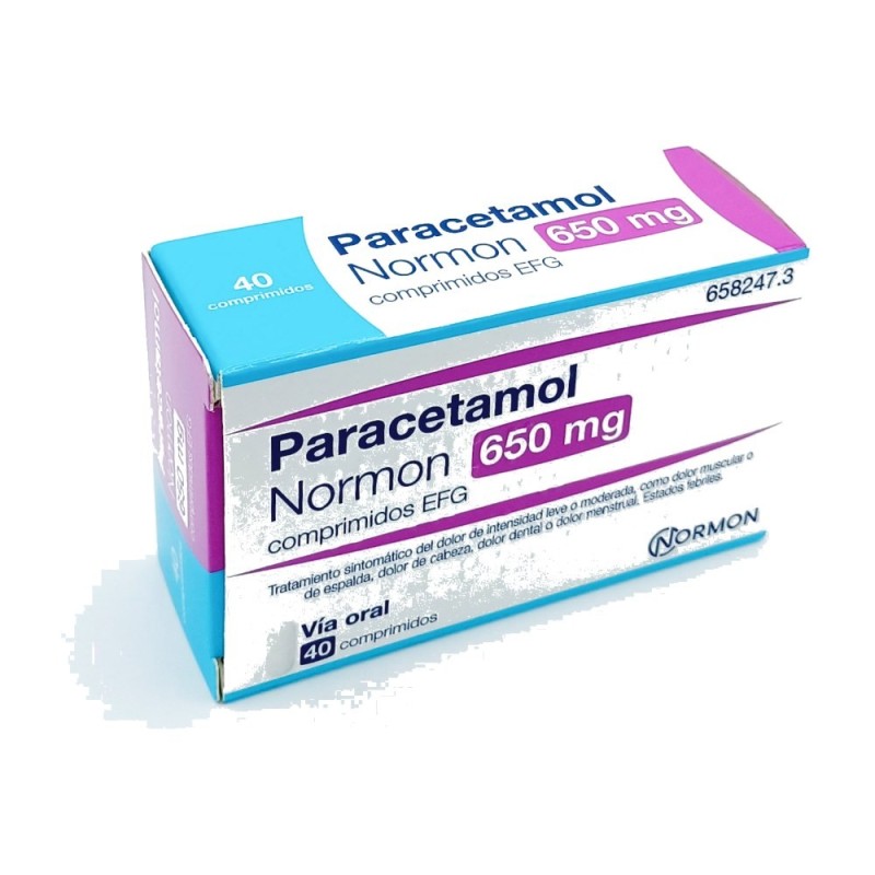PARACETAMOL NORMON EFG 650 MG 40 COMPRIMIDOS