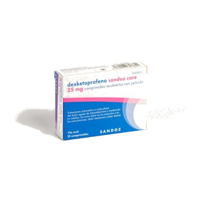 DEXKETOPROFENO SANDOZ CARE 25 MG 10 COMPRIMIDOS RECUBIERTOS