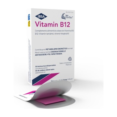 Vitamin B12 30 Laminas Bucodispersables Sabor Frambuesa