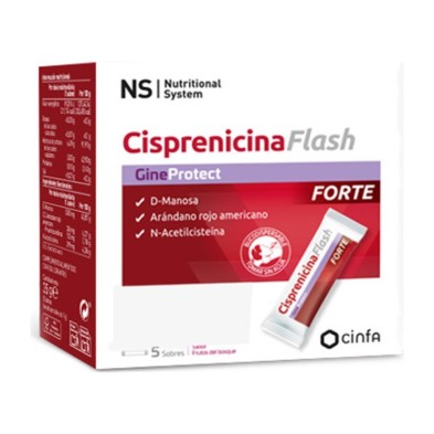 NS Gineprotect Cisprenicina Flash Forte 5 Sobres Bucodispersables 7 g Sabor Frutos del Bosque