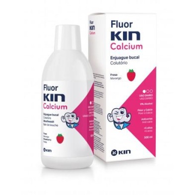 FLUOR KIN CALCIO ENJUAGUE BUCAL FRESA 500 ML