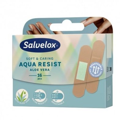 SALVELOX AQUA RESIST APÓSITO ADHESIVO ALOE VERA 16 UNIDADES 19x72 MM