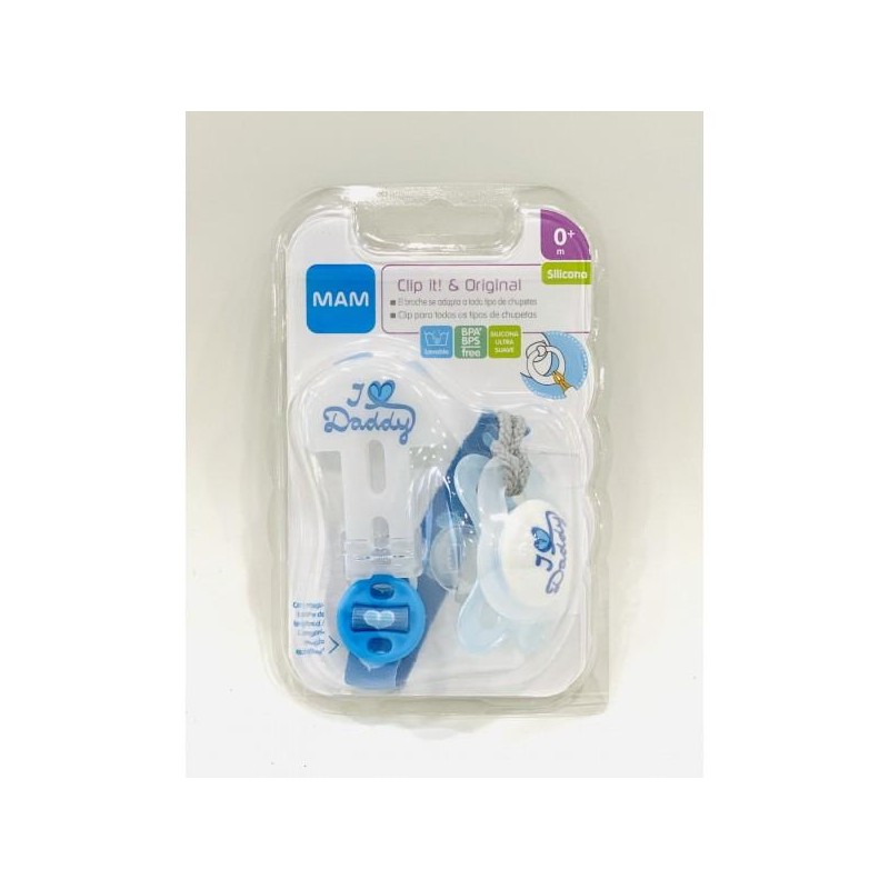 CHUPETE SILICONA MAM ORIGINAL 0+ M MINI CON CADENITA