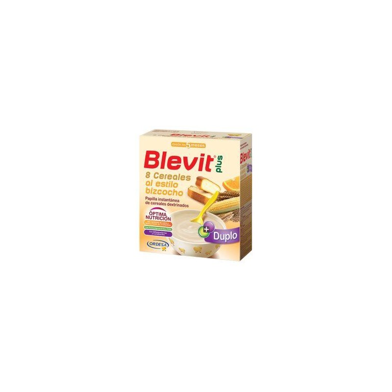 BLEVIT PLUS DUPLO 8 CEREALES BIZCOCHO Y NARANJA 600 GR