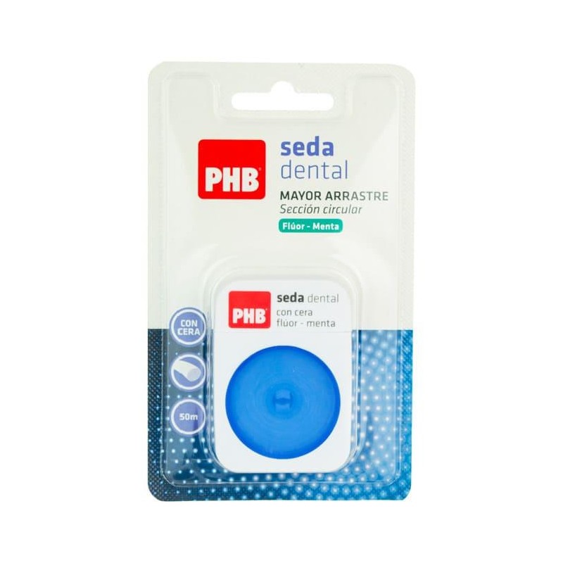 PHB FLUOR MENTA SEDA DENTAL NYLON CON CERA 50 M