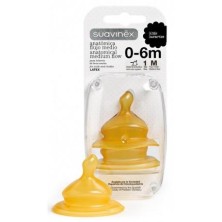 SUAVINEX TETINA ANATOMICA FLUJO MEDIO LATEX 2 UNIDADES 0-6 MESES