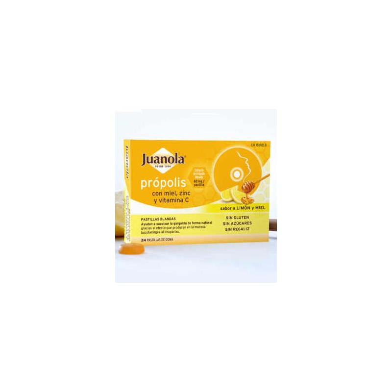 JUANOLA PASTILLAS BLANDAS PROPOLIS MIEL Y LIMÓN VIT C 