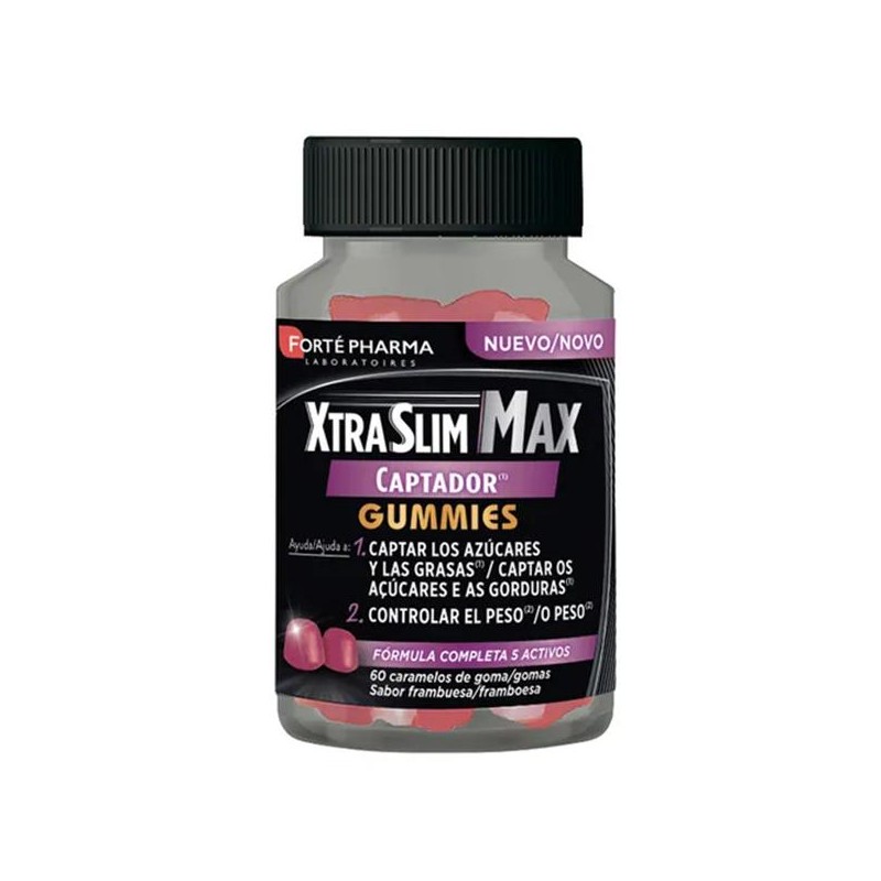 XTRASLIM MAX CAPTADOR GUMMIES 60 CARAMELOS DE GOMA SABOR FRAMBUESA