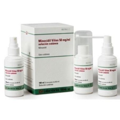 MINOXIDIL VIÑAS 50 MG/ML SOLUCION CUTANEA 3 FRASCOS 60 ML