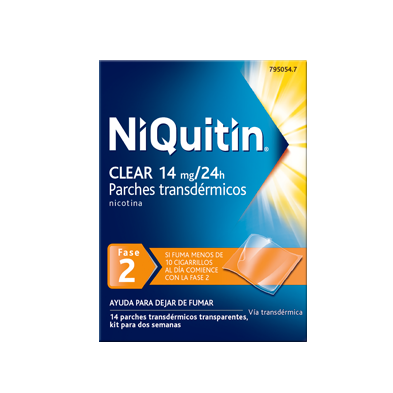 NIQUITIN CLEAR 14 MG/24 H 14 PARCHES TRANSDERMICO
