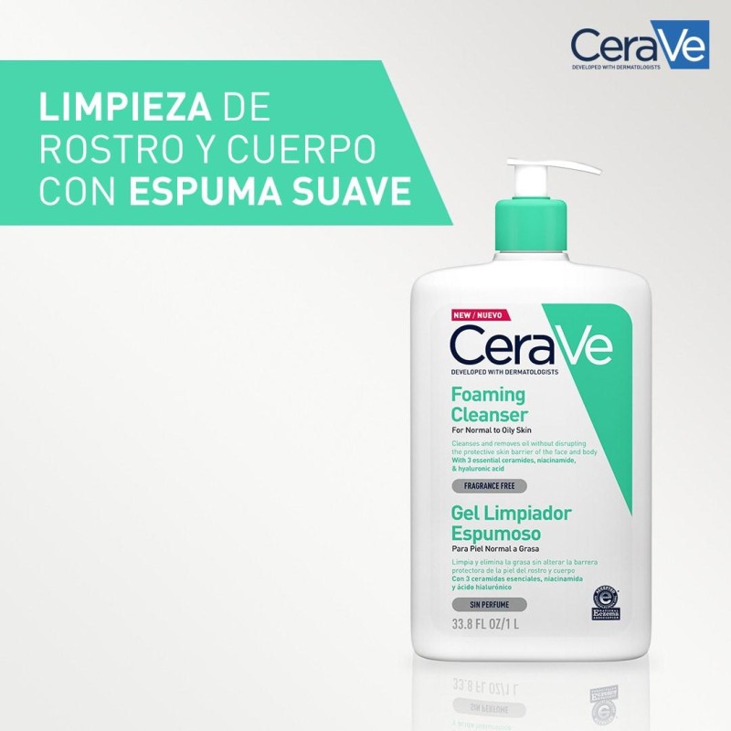CERAVE GEL LIMPIADOR ESPUMOSO 1 L