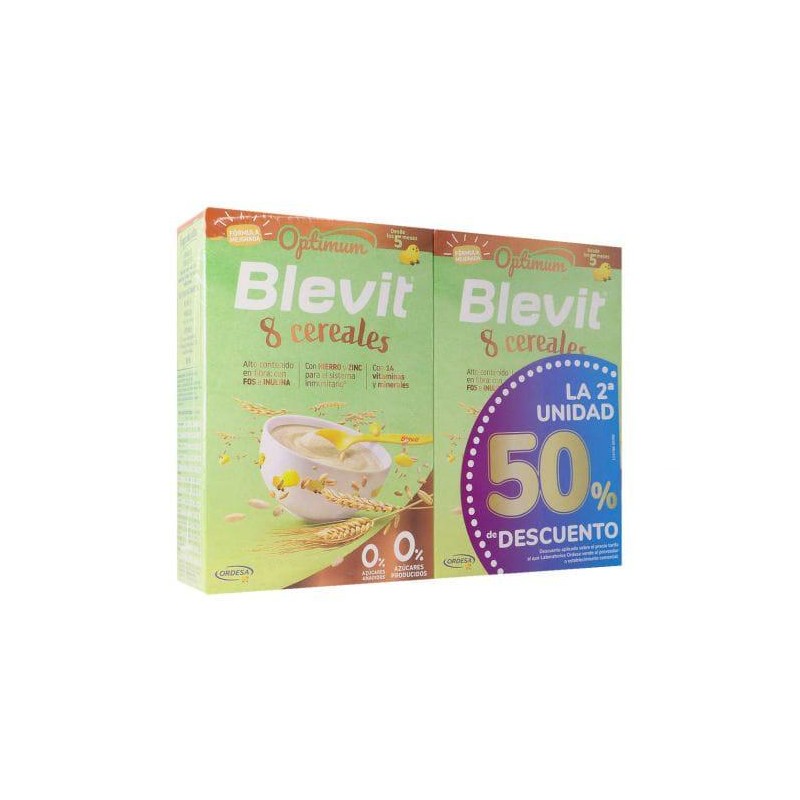 BLEVIT OPTIMUM 8 CEREALES 250+250 2U 50%
