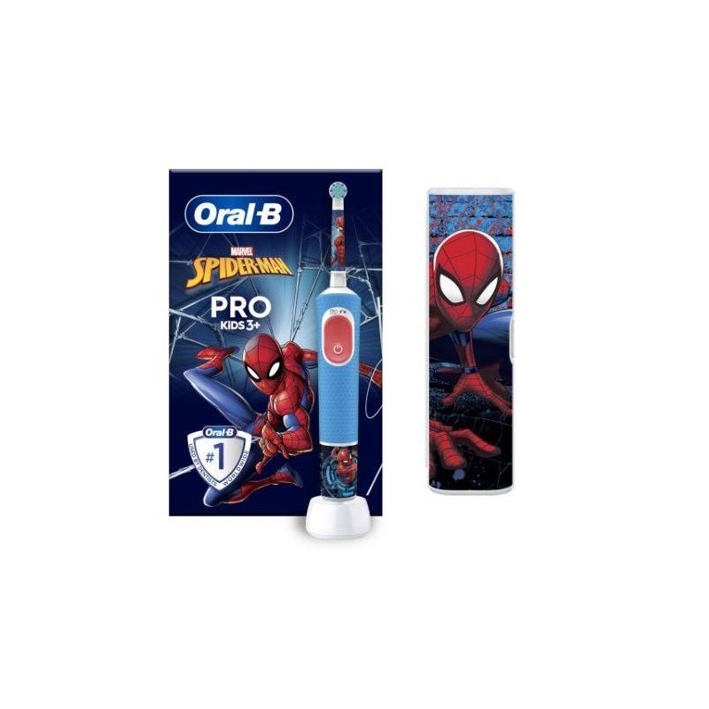 CEPILLO DENTAL ELEC INFANTIL ORAL-B PRO KIDS 3+SPIDERMAN+ESTUCHE
