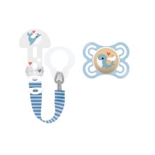 BROCHE PARA CHUPETE Y CHUPETE DE SILICONA MAM CLIP IT! & ORIGINAL