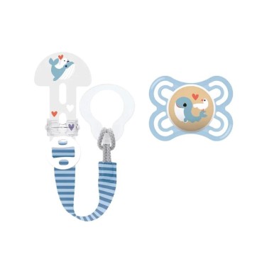 BROCHE PARA CHUPETE Y CHUPETE DE SILICONA MAM CLIP IT! & ORIGINAL