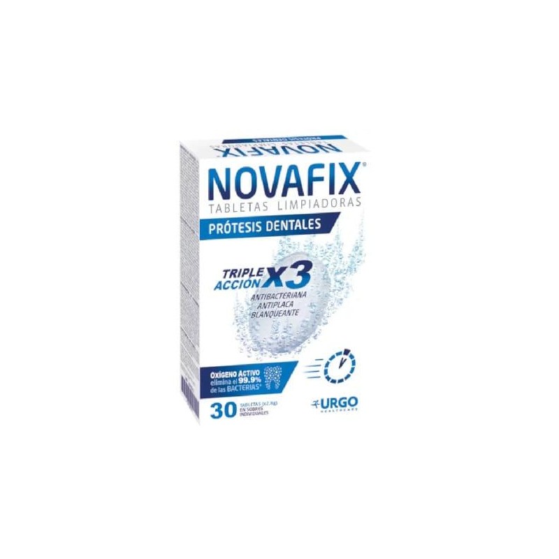 NOVAFIX TABLETAS LIMPIADORAS TRIPLE ACCION 30 UNIDADES