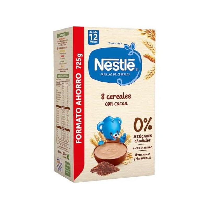 NESTLE PAPILLA 8 CEREALES AL CACAO 1 ENVASE 725 G