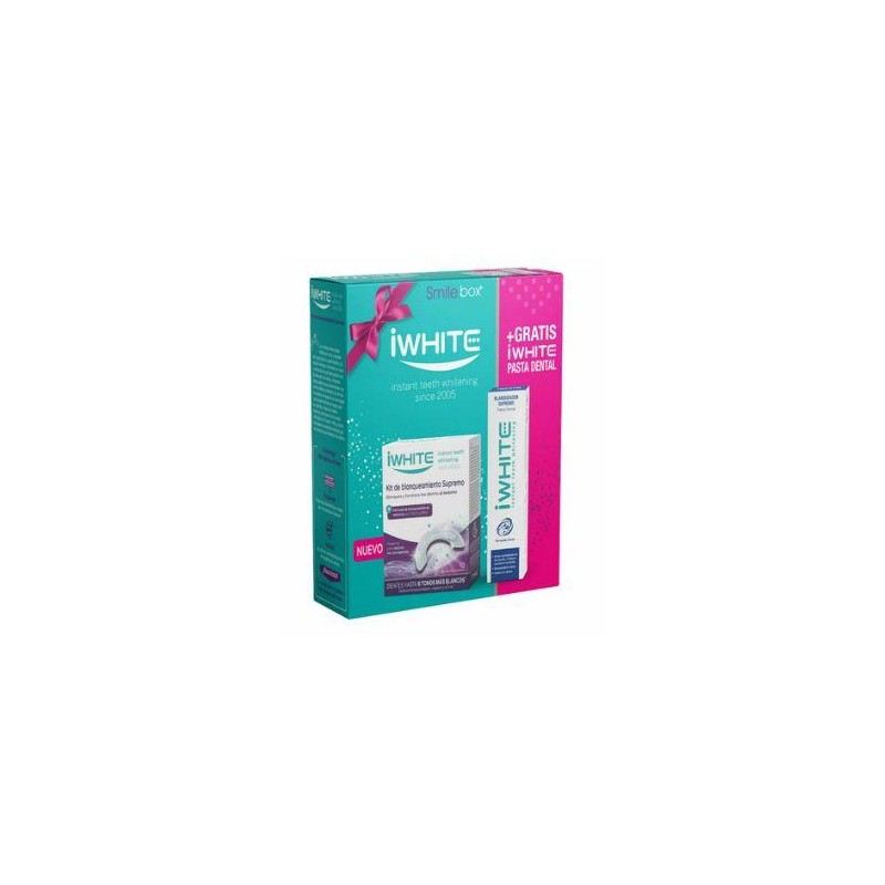 IWHITE KIT BLANQUEAMIENTO SUPREMO 10 MOLDES + PASTA DENTAL 1 ENVASE 75 ML PACK PROMO