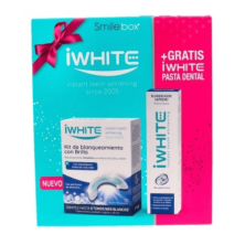 IWHITE KIT BLANQUEAMIENTO CON BRILLO 10 MOLDES + PASTA DENTAL 1 ENVASE 75 ML PACK PROMO