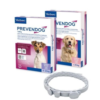 PREVENDOG 1,304 G CAJA CARTON 2 BOLSAS CON 1 COLLAR MEDICAMENTOSO PARA PERROS GRANDES Y MUY GRANDES