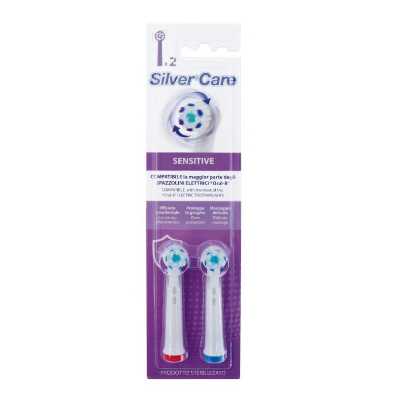 SILVER CARE 2 CABEZALES CEPILLO ORAL B COMPATIBLE SENSITIVO