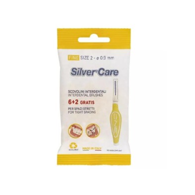 SILVER CARE CEPILLO INTERDENTAL FINO 6+2 U