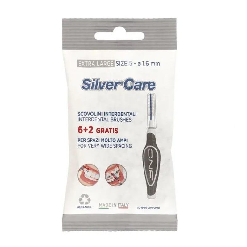 SILVER CARE CEPILLO INTERDENTAL EXTRA GRUESO 6+2 U