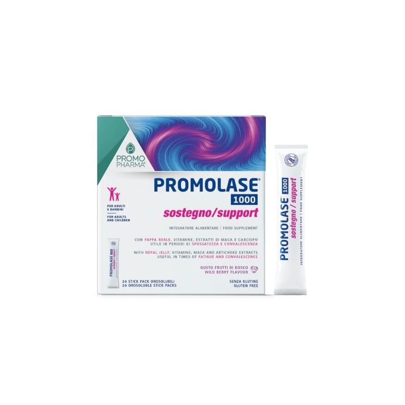 PROMOLASE 1000 APOYO 20 STICK FRUTOS DEL BOSQUE
