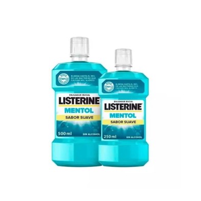 LISTERINE MENTOL SABOR SUAVE 500ML + 250 ML