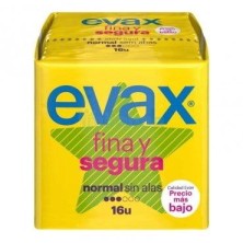 COMPRESAS EVAX FINA Y SEGURA NORMAL 16U