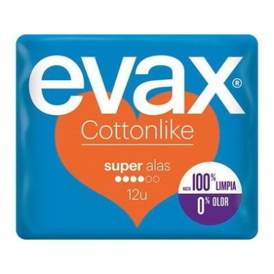 COMPRESAS EVAX COTTONLIKE SUPER CON ALAS 12U