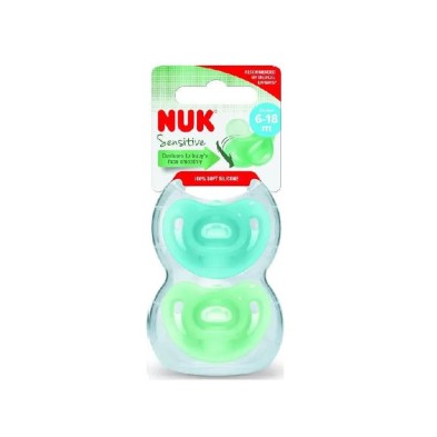 CHUPETE SILICONA NUK SENSITIVE 6 - 18 MESES 2 UNIDADES