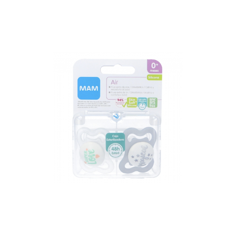 CHUPETE SILICONA MAM AIR 0+ A PACK DOBLE