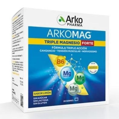 ARKOMAG TRIPLE MAGNESIO FORTE 20 SOBRES SABOR LIMON