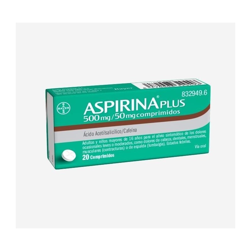 ASPIRINA PLUS 500/50 MG 20 COMPRIMIDOS