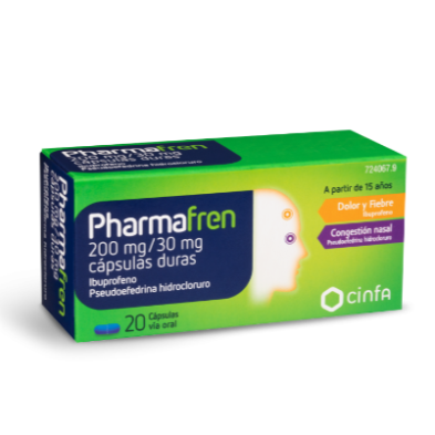 PHARMAFREN 200 MG/30 MG 20 CAPSULAS