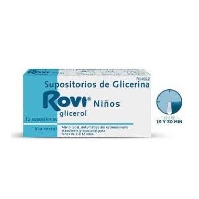 SUPOSITORIOS DE GLICERINA ROVI NIÑOS 1,375 G 12 SUPOSITORIOS