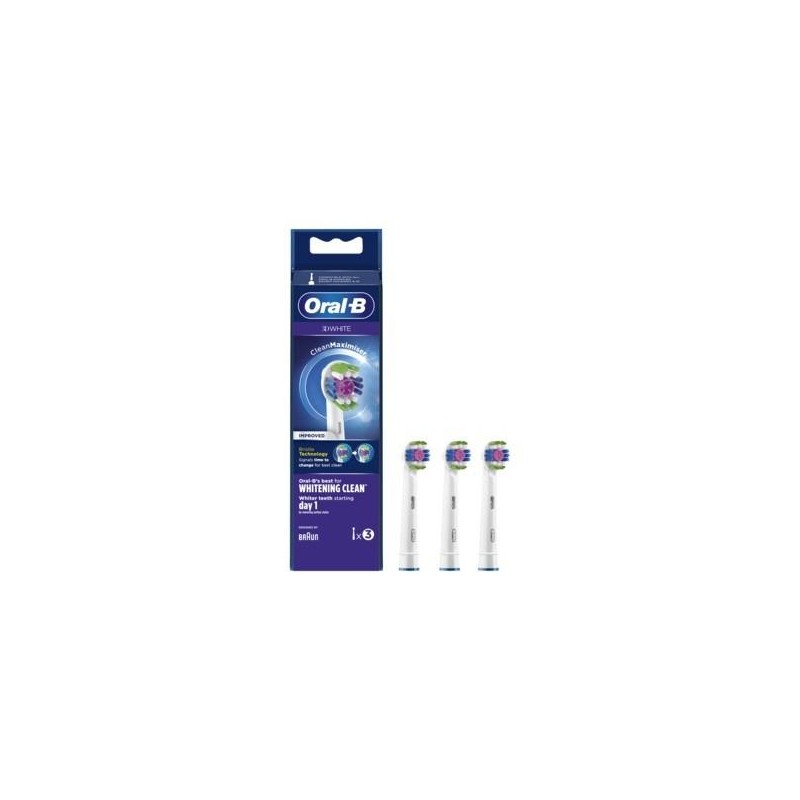 RECAMBIO CEPILLO DENTAL ELECTRICO ORAL B 3D WHITE 3 UNIDADAES