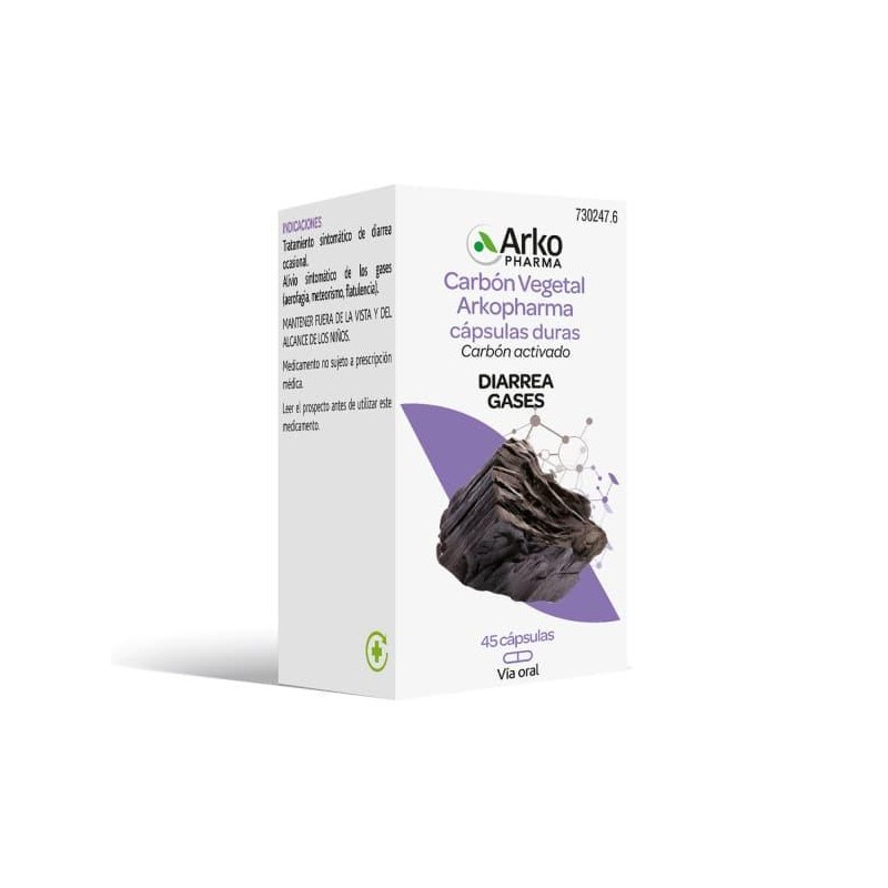 ARKOCAPSULAS CARBON VEGETAL 225 MG 45 CAPSULAS