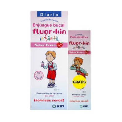 FLUOR KIN INFANTIL COLUTORIO SABOR FRESA 500 ML