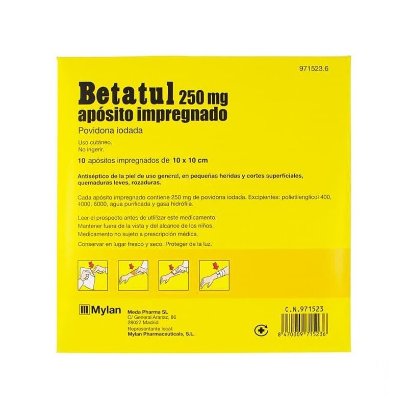 BETATUL 250 MG 10 APOSITOS