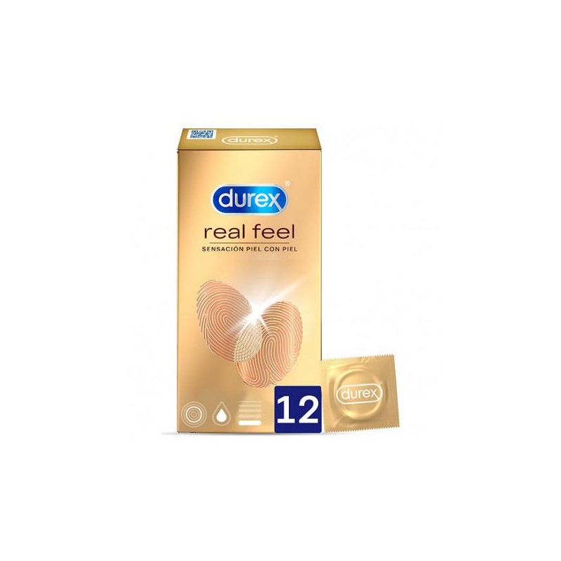 DUREX REAL FEEL PRESERVATIVO SIN LATEX 12 UNIDADES