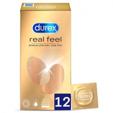 DUREX REAL FEEL PRESERVATIVO SIN LATEX 12 UNIDADES