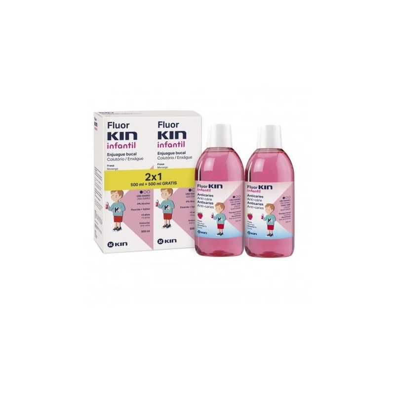 FLUOR KIN INFANTIL ENJUAGUE DUPLO 2x500 ML