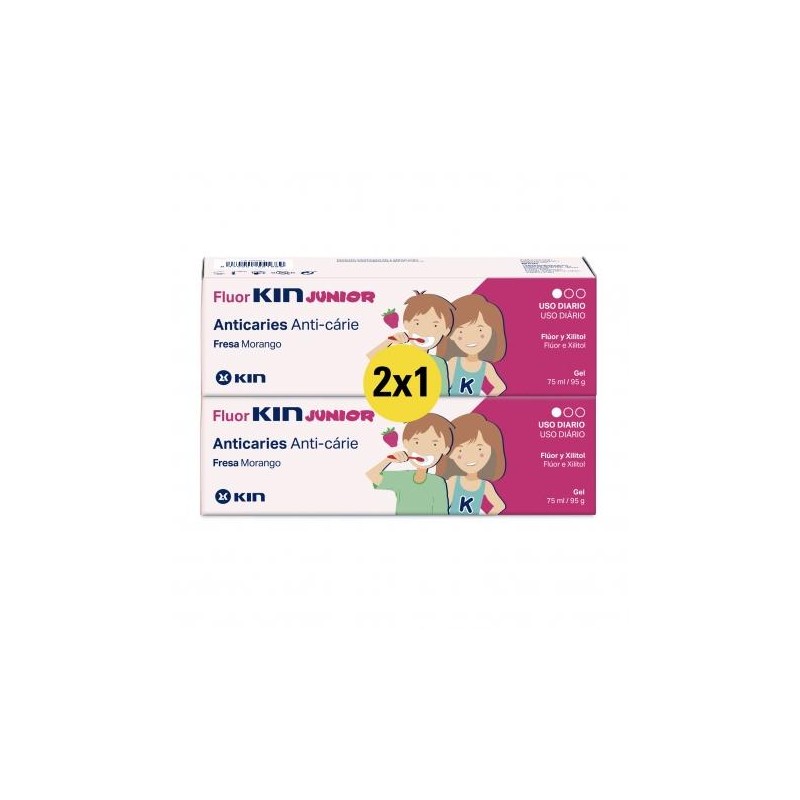 FLUOR KIN JUNIOR DUPLO GEL FRESA 75 ML